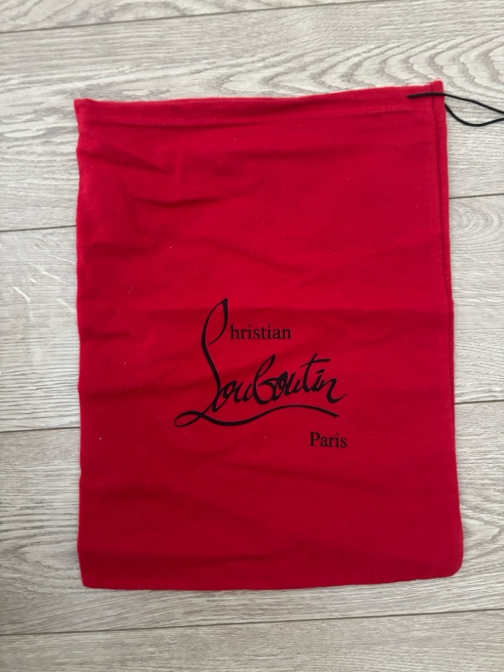 Christian Louboutin Red Drawstring Dust Bag with Black Logo